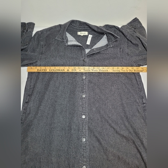 NWT Madewell Oversized Black Denim Shirtdress Lunar Wash sz L NI628 - Picture 10 of 11
